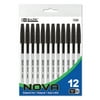 BAZIC Ballpoint Nova Black Color Stick Pens, 1.0 mm, (12/Pack), 1-Pack