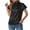 Black, variant on hotojiny Work Tops for Women Dressy Casual Short Sleeve Ruched Summer Shirts Comfortable Office Business Silk Satin Blouse