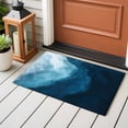 thumbnail image 4 of 2x3 Ft Entryway Area Rug, Navy Blue Waves Kitchen Rug Runner Washable Floor Mat, Coastal Summer Beach Ocean Non Slip Indoor Door Mat Throw Carpet for Bathroom Living Room Bedroom, 4 of 8