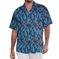 thumbnail image 4 of Camisas de verano con estampado 3D de llamas azules para hombre, ropa de calle hawaiana de gran tamaño para playa, ropa de hombre a la moda, camisetas con solapa y botón, 4 of 5
