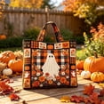 thumbnail image 5 of Halloween Quilted Tote Bag,Reusable Shopping Tote Large Capacity Trick or Treat Bag Fall Gift for Women Daily Commute Travel Shoulder Strap Handbag, 5 of 6
