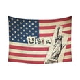 thumbnail image 1 of ABPHQTO Vintage Retro American USA Flag Tapiz Colgante de pared Estatua de la libertad Decoración de la pared Arte Lino de algodón para la decoración del hogar 150x200 cm, 1 of 1