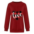 thumbnail image 3 of Baqcunre Crewneck Sweatshirts Valentine's Day Women's Sweatshirt Crew Neck Plaid Heart Print Long Sleeve Casual Sweat Tops(Red S-XXL),Womens Sweatshirt Womens Tops Valentine'S Day Shirts For Women, 3 of 4