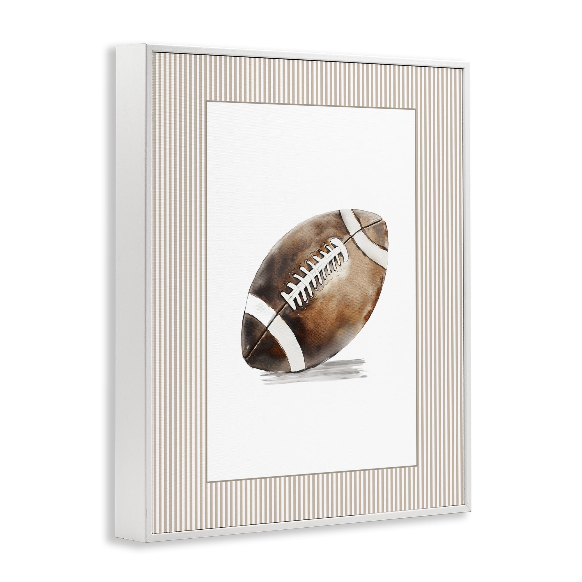 Stupell Industries Vintage Sports Football White Framed Giclee Art, design by Christine Simpson Art