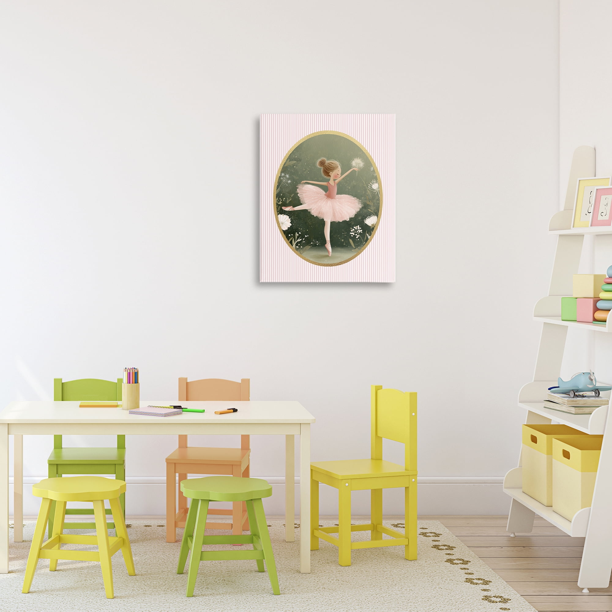 Stupell Industries Green & Pink Ballerina Canvas Wall Art, design by Christine Simpson Art