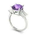 thumbnail image 2 of Clara Pucci 14K White Gold 3ct Alexandrite Three-Stone Ring for Women, 2 of 7