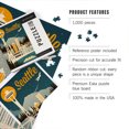 thumbnail image 5 of Lantern Press 1000 Piece Jigsaw Puzzle, Seattle, Washington, Retro Skyline, 5 of 5