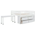 thumbnail image 6 of Harper & Bright Designs Full Size Low Loft Bed with Retractable Writing Desk and 4 Drawers, Wooden Loft Bed with Lateral Portable Desk and Shelves, White, 6 of 17