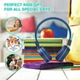 thumbnail image 4 of Kids Headphones, Seenda Wired Headphone for Kids,Foldable Adjustable Stereo Tangle-Free, 3.5MM Jack Wire Cord on-Ear Headphone for Children (Navy/Teal), 4 of 7