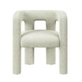 thumbnail image 7 of BELLEZE Modern Boucle Chairs Set of 2, Linen Dining Chairs with Barrel Sidearms and Back, Minimalist Upholstered Kitchen Armchairs for Dining Room - Lisbon (Cream), 7 of 7