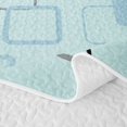 thumbnail image 5 of Castle Fairy Abstract Square Twin Quilt Set 2 Pieces,Minimalism Frame Shape Twin Coverlet Set,Sky Blue Pale Cyan,1 Bedspread and 1 Pillowcase, 5 of 7