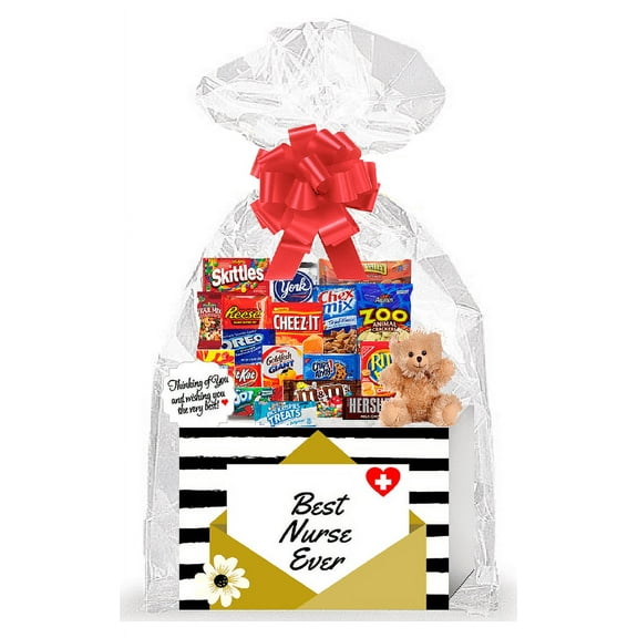 Best Nurse Ever Thinking of You Cookies, Candy & More Care Package Assortment Variety Gift Box Bundle Set