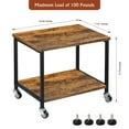 thumbnail image 3 of 2 Tier Desk Fax Stand Printer Cart for Storage Mobile Printer Riser Home Office, 3 of 9