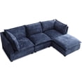 thumbnail image 5 of L-Shaped Convertible Modular Sectional Sofa, Modern Deep Seat Reversible Chaises Down Feather Cloud Couch Sleeper Upholstered Sofá with Movable Ottomans for Home, Apartment Living Room, 5 of 7