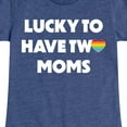 thumbnail image 3 of Instant Message - Lucky Two Moms - Girls Fitted Short Sleeve Tee, 3 of 6