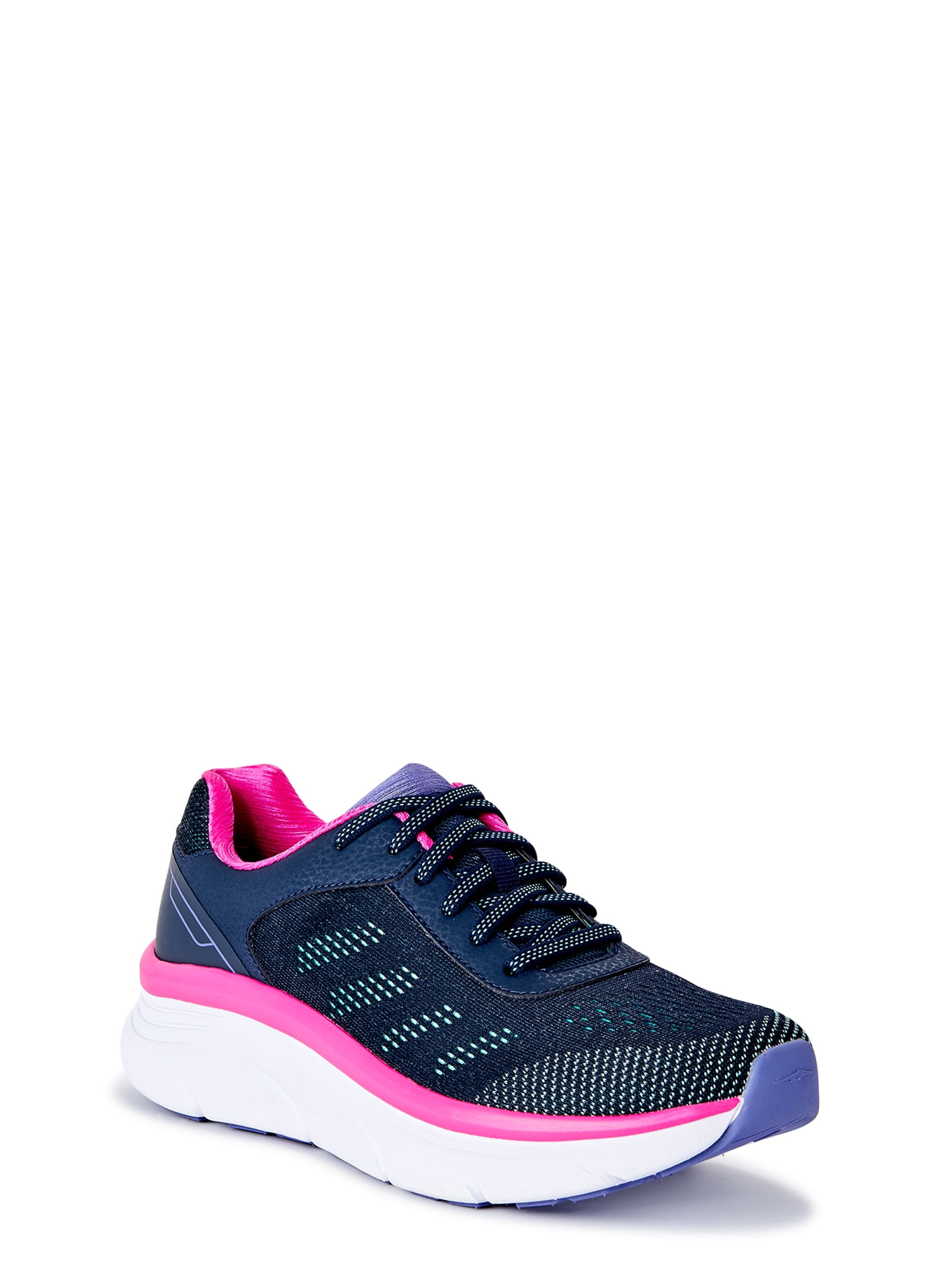 Womens Go Walking Lace Up Trainers Navy Teal Pink Light Weight Shoes 