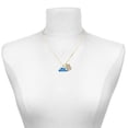 thumbnail image 2 of Delight Jewelry Silver-tone Royal Blue ''Big Sister'' with Heart - Large Goldtone Crystal Initial - S - Charm Necklace, 17.5"+2", 2 of 4