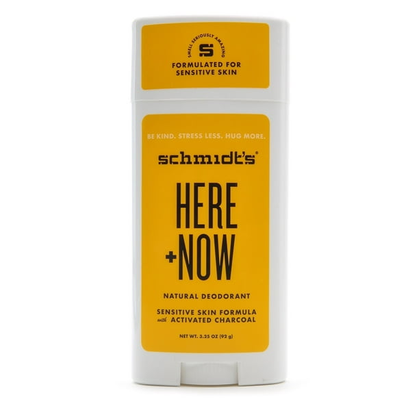 Schmidt's Natural Deodorant Stick Sensitive Skin Formula Here + Now