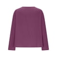 thumbnail image 6 of Outfmvch Button Down Shirts for Women Womens Summer Linen Shirts Basic Solid Tunic Tops Tunic Tops for Women Loose Fit Dressy Linen Tops for Women Purple S, 6 of 6