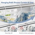 thumbnail image 4 of Bathway Shower Curtain Hooks White Shower Curtain Rings with Cylindrical Design, 12Pcs Metal Shower Curtain Hooks Rust Proof, Smooth Glide Double Shower Hooks Rings for Shower Curtain, 4 of 7