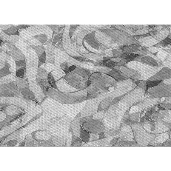 Ahgly Company Machine Washable Indoor Rectangle Transitional Platinum Silver Gray Area Rugs, 7' x 10'