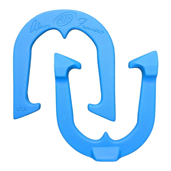 Alan Francis Signature Professional Pitching Horseshoes- Made in The USA (Blue- Single Pair (2 Shoes))
