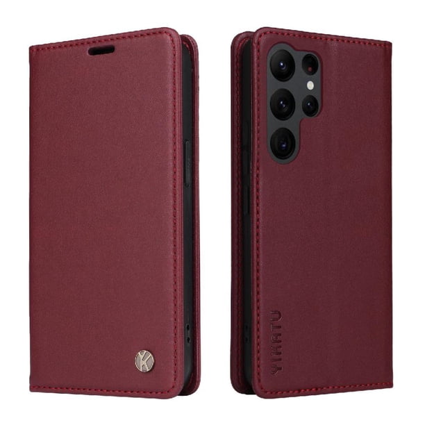 Funda para Samsung Galaxy S23 Ultra Estuche de Cuero PU Tipo Cartera con Ranuras para Tarjetas y Cierre Magnético