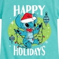 thumbnail image 3 of Lilo & Stitch - Happy Holidays - Girls Fitted Short Sleeve Tee, 3 of 5