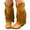 Khaki, variant on Women's Fringe Western Boots Mid Wide Calf Cowgirl Cowboy Tassels Riding Knee High Boots(Blue,7)
