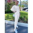 thumbnail image 4 of Conjunto Deportivo PRETTYGARDEN Mujer Manga Larga Acanalada XL Blanco, 4 of 6