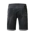 thumbnail image 6 of Men's Casual Denim Shorts Classic Fit Washed Drawstring Distressed Summer Jeans Shorts Summer Denim Shorts, 6 of 7