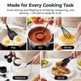 thumbnail image 5 of NULAS Kitchen Utensils Set, 37 pcs Non-Stick Silicone Cooking Kitchen Utensils Spatula Set with Holder,446℉ Heat Resistant,Wood Handle Kitchen Gadgets,Black, 5 of 7