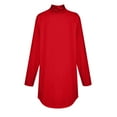 thumbnail image 5 of LISTHA Mock Turtleneck Tops for Women Tshirts Long Sleeve Loose Fit Fashion Top Basic Oversized Shirts with Hem Red L, 5 of 5