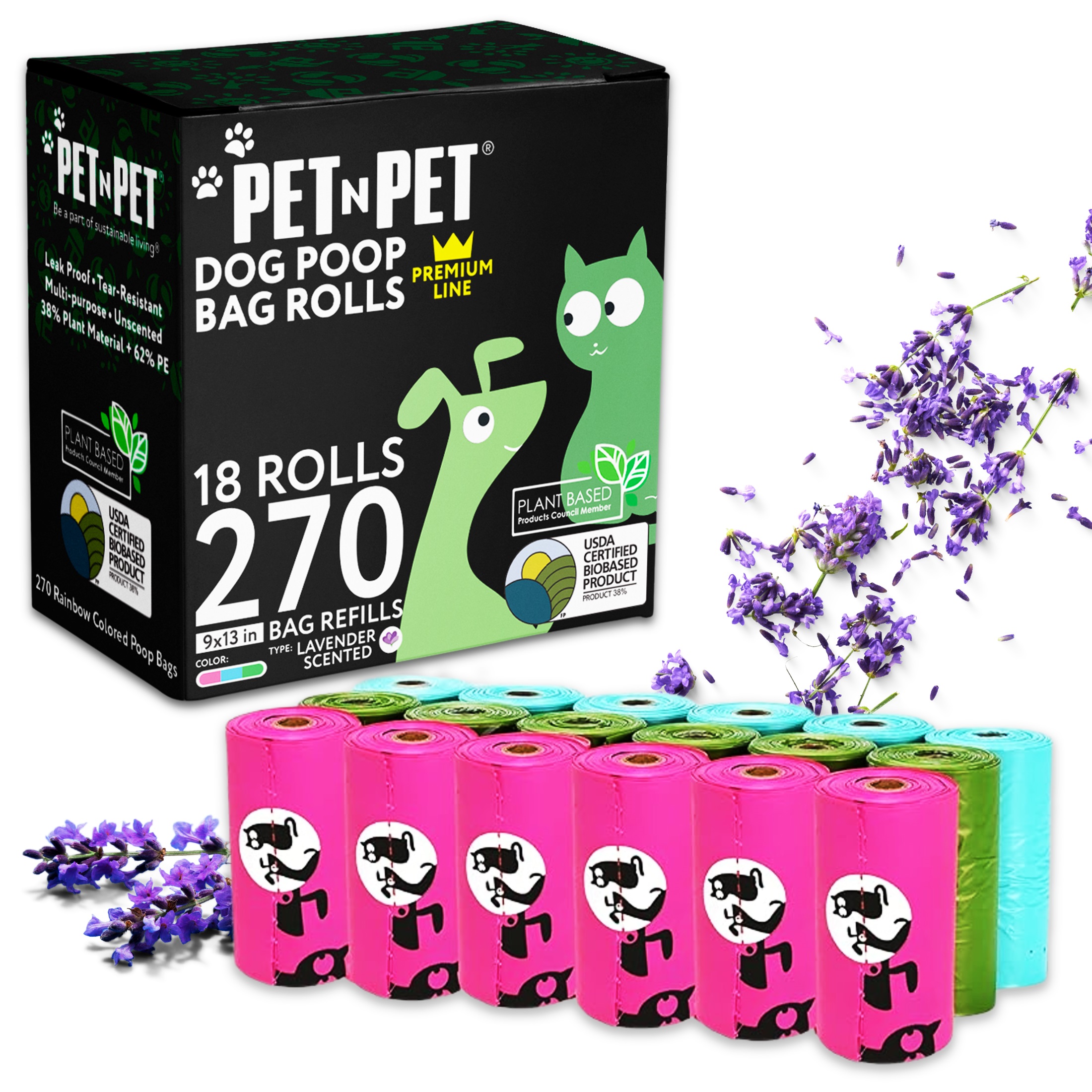 Pet N Pet Dog Poop Bags, 270 Count, Lavender Scented photo 7