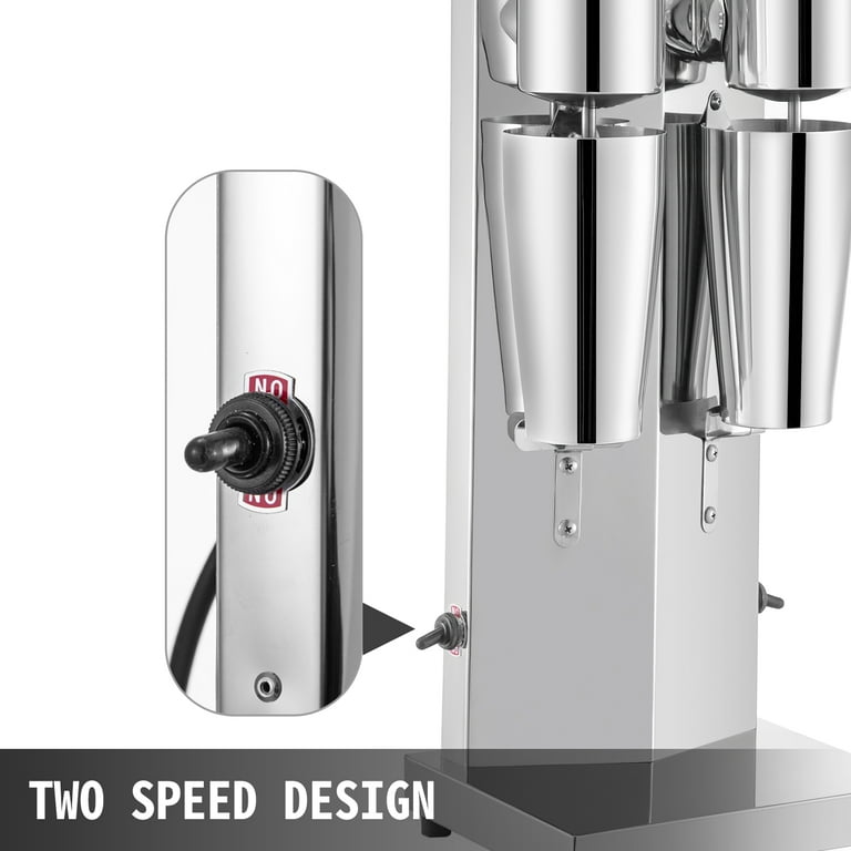 Oukaning 560W Commercial Double Head Milkshake Maker Shaker Drink Mixer Blender 2 Speed, Size: One size, Silver