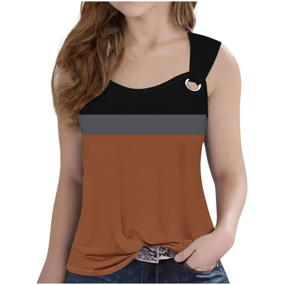 ZACPNCV Tank Tops for Girls Dressy Casual Sleeveless T Shirts Loose Comfy Camisole Trendy Cute Blouses Summer Top Coffee 7-8 Years