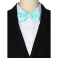 thumbnail image 3 of INSPIRE CHIC Men's Grids Patterned Solid Color Adjustable Pre-tied Bow Tie Lake Blue, 3 of 4