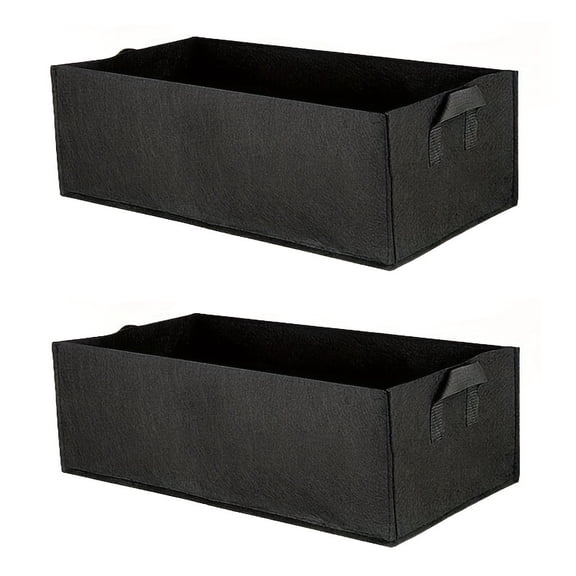 2pcs Grow Planting Bag with Handles 60x30x20cm Garden Felt Grow Bag Rectangle Planting Nursery Pot Vegetable Tomato Planting