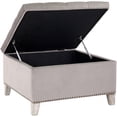 thumbnail image 3 of Costaelm Hank Square 29.5" Velvet Tufted Storage Ottoman, Gray, 3 of 8