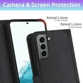 thumbnail image 5 of Furiet Argyle Wallet Case for Samsung Galaxy S21 5G 6.2 inch with Tempered Glass Screen Protector Wrist Strap Shoulder Strap, Card Slots Luxury PU Leather Stand Phone Cover for S 21 21S G5 Black, 5 of 8