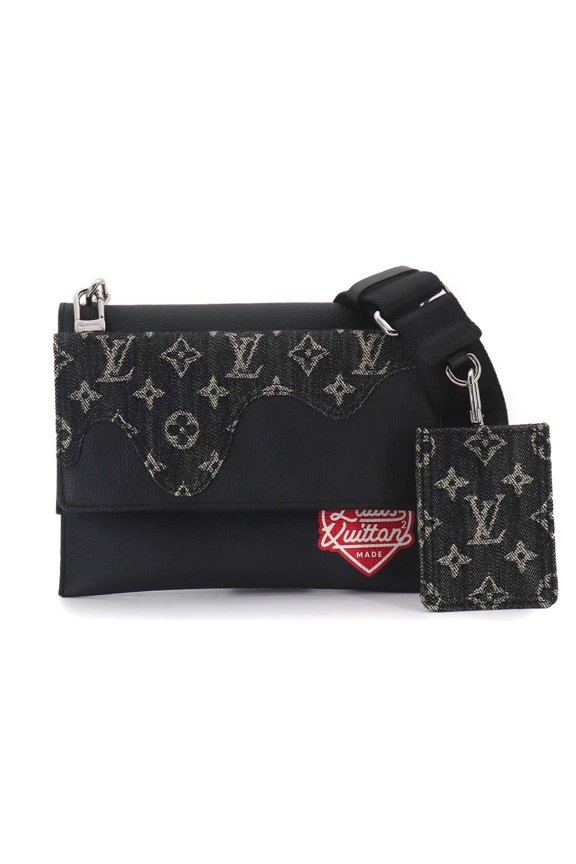 Pre-Owned Louis Vuitton LV Squared Trio Handbag Pouch Shoulder Monogram Drip Leather Noir...