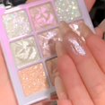 thumbnail image 4 of Paleta de sombra de ojos con purpurina de 9 colores, resistente al agua, polarización, Flash, naranja, rosa, ilumina los ojos brillantes, cosméticos de Corea, nuevo, 4 of 5