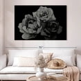 thumbnail image 2 of Elephant Stock Black Roses Wall Art - Horizontal Canvas Wall Art - Living Room Wall Decor - Floral And Botanical Canvas - Black And Gray Decor - 51" x 34", 2 of 8