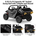 thumbnail image 3 of Coche eléctrico infantil 24V 4WD de 2 plazas - Camión volquete con pala y cama eléctrica - Control remoto, luces LED, música inalámbrico - Regalo ideal para niños y niñas - Color negro, 3 of 8