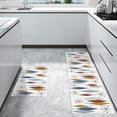 thumbnail image 4 of Europen Modern Mid Century Kitchen Rugs Set of 2 Anti Fatigue Mats for Kitchen Floor Cushioned Kitchen Rugs and Mats Non Slip Kitchen Runner Comfort Standing Mat, Blue Brown Gray Prismatic, 4 of 6