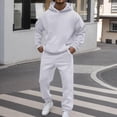 thumbnail image 2 of Delconic Unisex Winter Fleece Lined Hoodie and Jogger Set Loose Fit Pullover Hooded Sweatshirt Drawstring Sweatpants Set Light Gray 5XL, 2 of 5