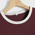 thumbnail image 6 of Dyfzdhu T Shirts for Women Short Sleeve Crew Neck Summer Tops Loose Casual Basic Tee Plain Shirt Red, 6 of 7