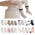 thumbnail image 4 of AJZIOJIRO 5 Pairs Baby Girls Knee High Long Socks Toddler Infant Boys Cotton Cartoon Socks Autumn Socks Thigh High Socks for 0-8Y, 4 of 9