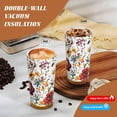 thumbnail image 4 of Stainless Steel Coffee Cup 7.7×2.6×3.5in Tapered Design Nylon Woven Wrist Strap Portable Durable Cup Bottom With Non-Slip Sticker Flowers, 4 of 8