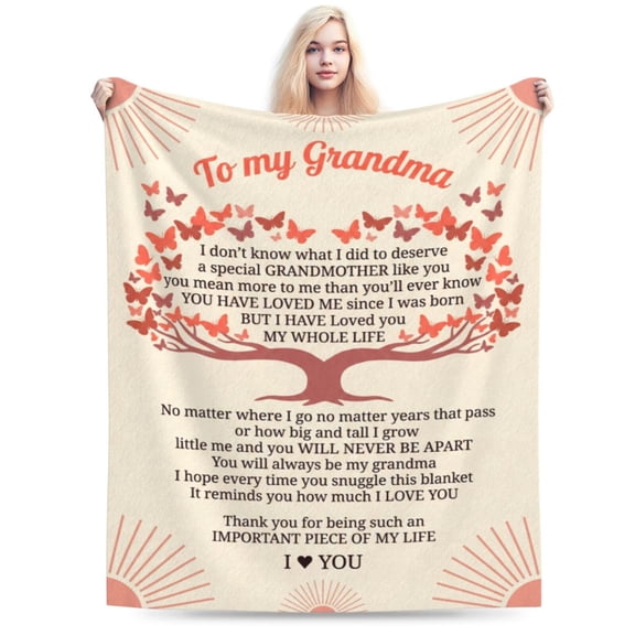 Grandma Gifts, Birthday Gifts for Grandma, Great Grandmother Mothers Day Christmas Birthday Flannel Throw Blanket, Grandmom Nana Gift 50x40